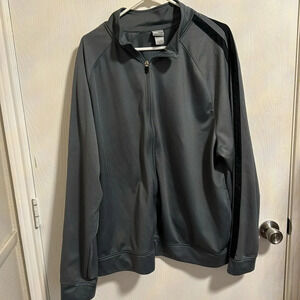 Champion Men’s Zip-Up Gray With Black Stripe Sleeves Lightweight Jacket Size XXL